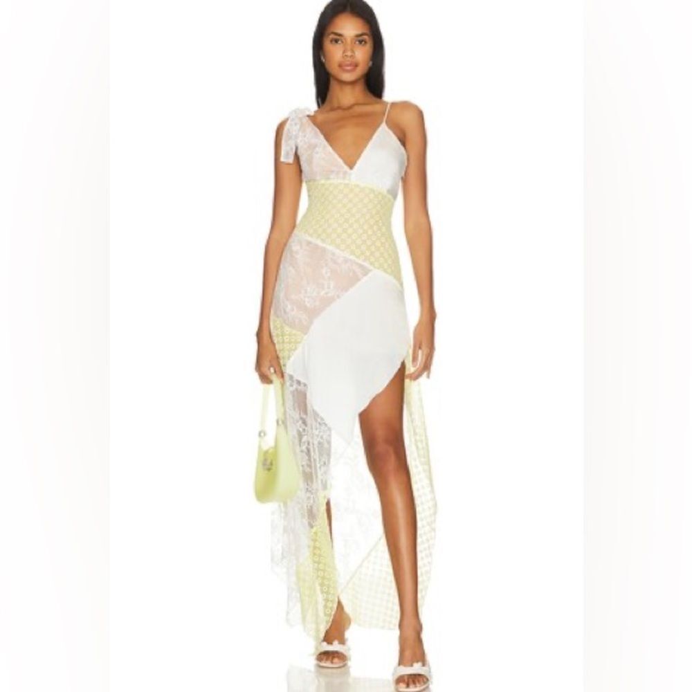 Majorelle Janis Maxi Dress in Ivory & Pale Yellow